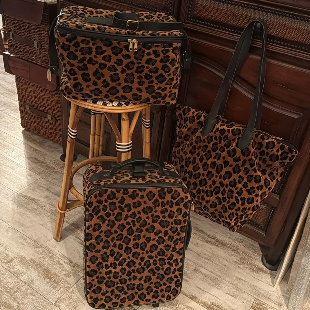 Leopard print luggage - Gevive by Boyt vintage - Picture 1 of 9